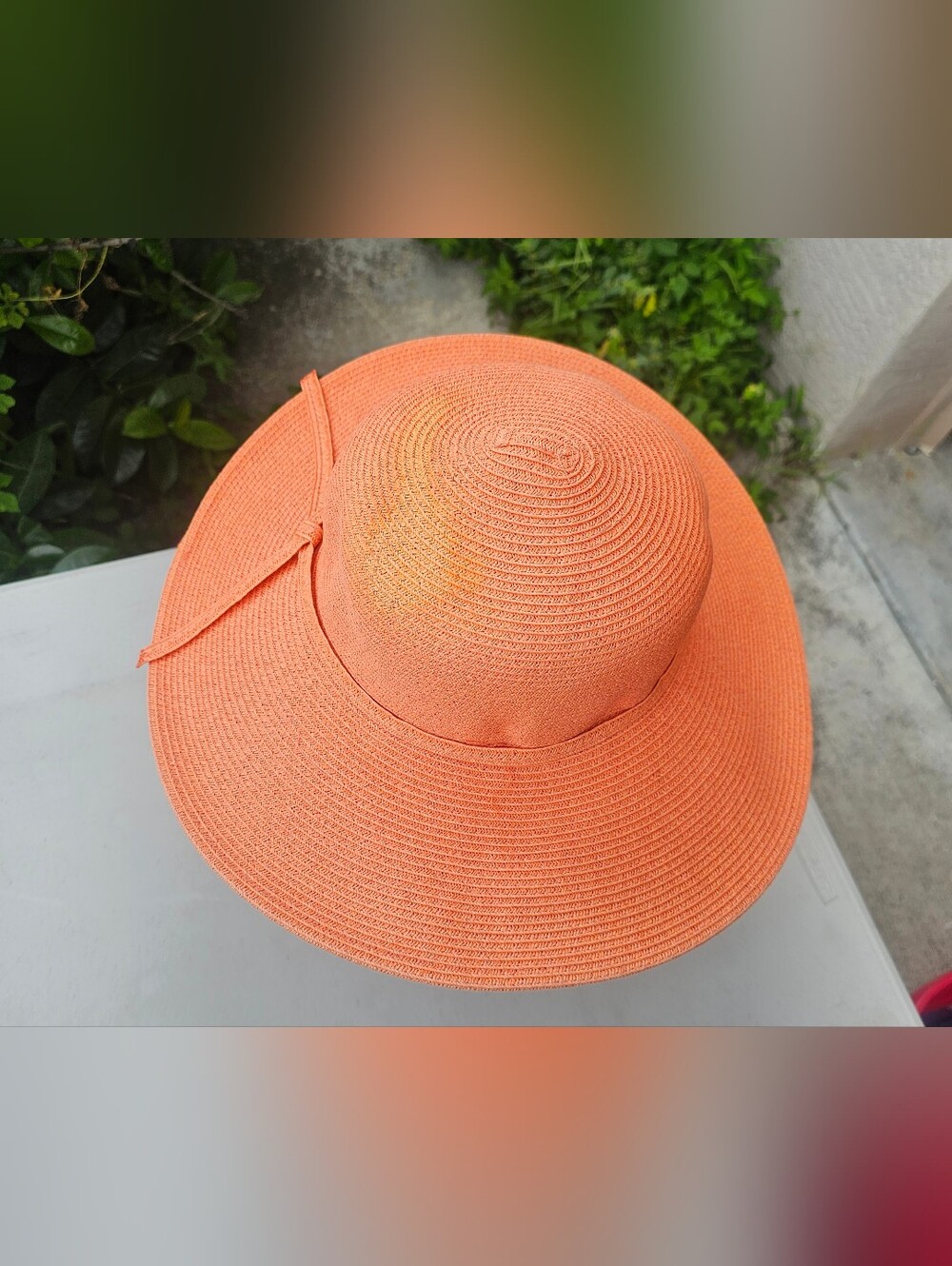 Women’s Wide Brim Sun Hat - Coral Orange